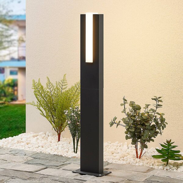 Lucande LED ösvény világítás Virgalia, 65 cm, IP65, antracit, Fekete, Alumínium, Modern