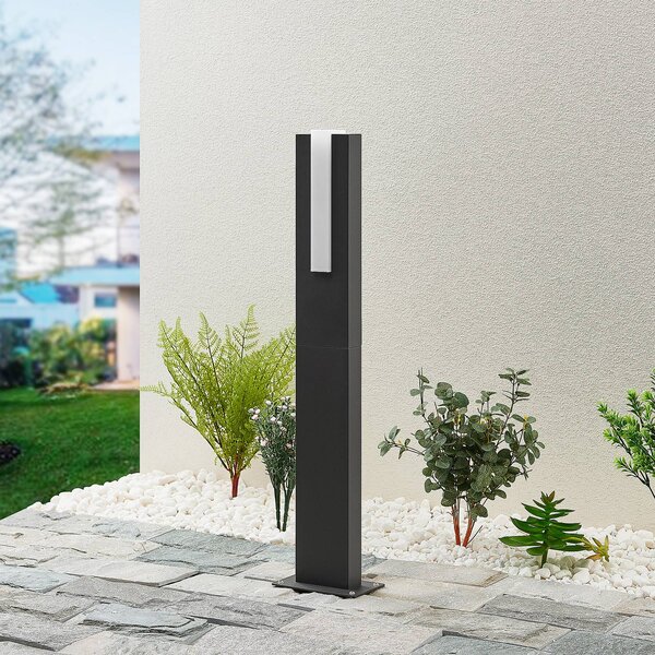 Lucande LED ösvény világítás Virgalia, 65 cm, IP65, antracit, Fekete, Alumínium, Modern