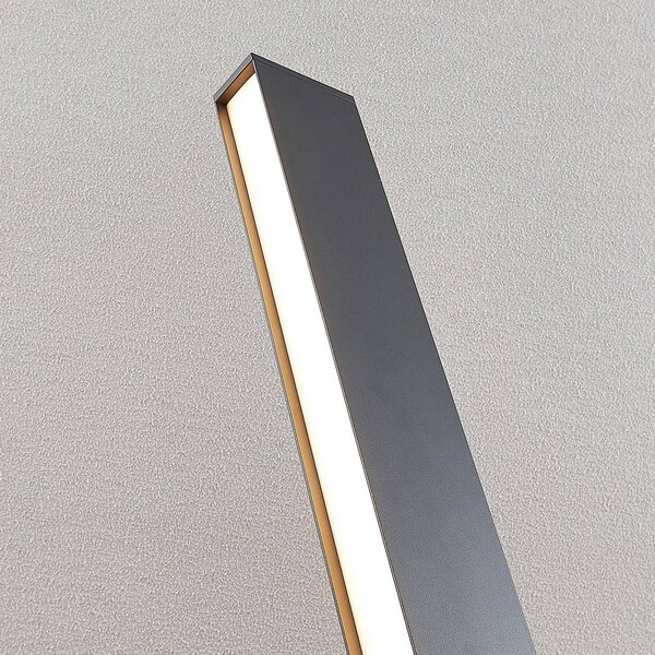 Lucande LED-es útvilágítás Lirka, sötétszürke, fém, 60 cm, Alu / szürke / cink, Alumínium, Modern