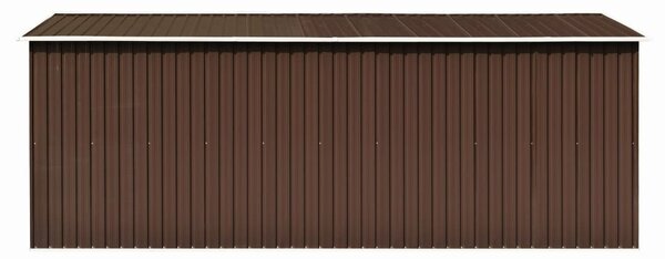 Barna fém kerti fészer 257 x 489 x 181 cm