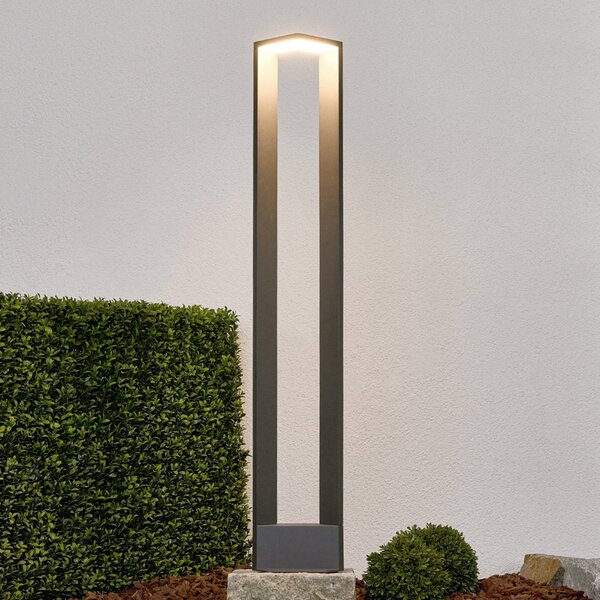 Lucande Jeny LED-es függőlámpa, 100 cm, antracit, alumínium, Fekete, Alumínium, Modern