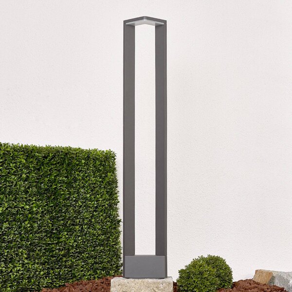 Lucande Jeny LED-es függőlámpa, 100 cm, antracit, alumínium, Fekete, Alumínium, Modern
