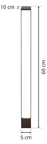 Lucande LED-es útvilágítás Lirka, sötétszürke, fém, 60 cm, Alu / szürke / cink, Alumínium, Modern