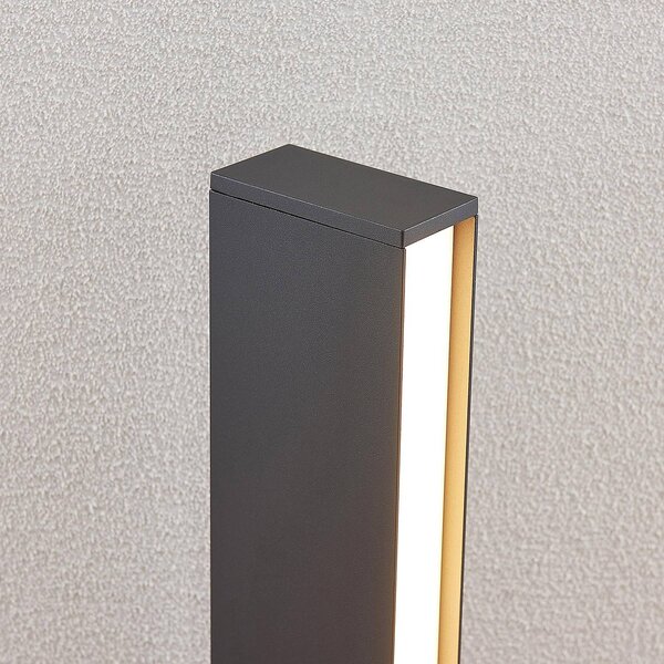Lucande LED-es útvilágítás Lirka, sötétszürke, fém, 60 cm, Alu / szürke / cink, Alumínium, Modern