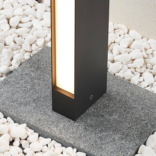 Lucande LED-es útvilágítás Lirka, sötétszürke, fém, 60 cm, Alu / szürke / cink, Alumínium, Modern