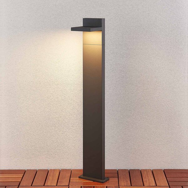 Lucande LED pillér világítás Silvan, 100 cm, antracit, fém, Fekete, Alumínium, Modern