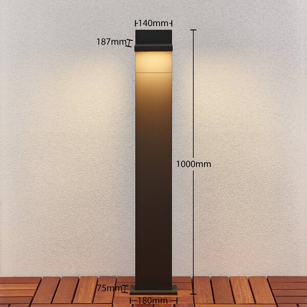 Lucande LED pillér világítás Silvan, 100 cm, antracit, fém, Fekete, Alumínium, Modern