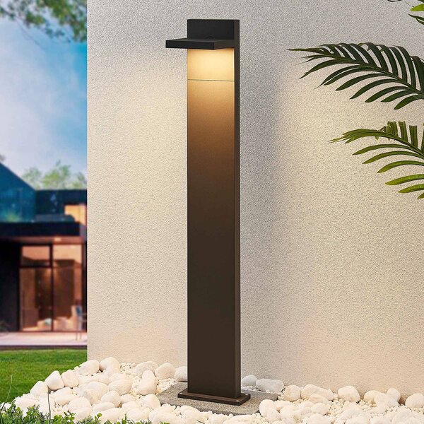 Lucande LED pillér világítás Silvan, 100 cm, antracit, fém, Fekete, Alumínium, Modern