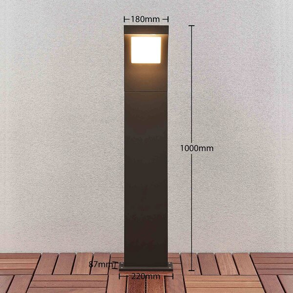 Arcchio Advik LED-es kivetítő, 100 cm, antracit, fém, IP65, Fekete, Alumínium, Modern