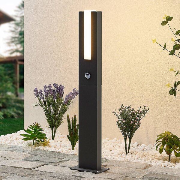 Lucande Virgalia LED-es kivetítő lámpa, mozgásérzékelő, 65 cm, IP54, Fekete, Alumínium, Modern