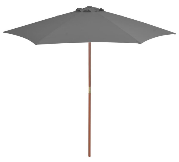 Antracitszürke kültéri napernyő farúddal 270 cm