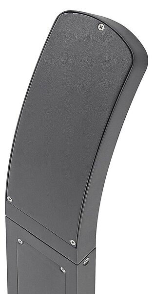 Lindby LED lábazati lámpa Moshe, 60 cm, antracit, érzékelővel, Fekete, Alumínium, Modern