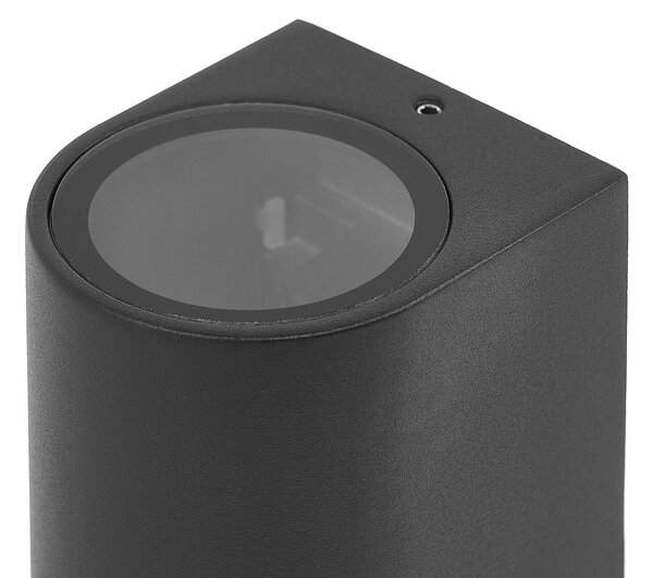 PRIOS Prios kültéri fali lámpa Tetje, fekete, kerek, 16 cm, 4 darabos szett, dimmelhető, Fekete, Alumínium, Modern