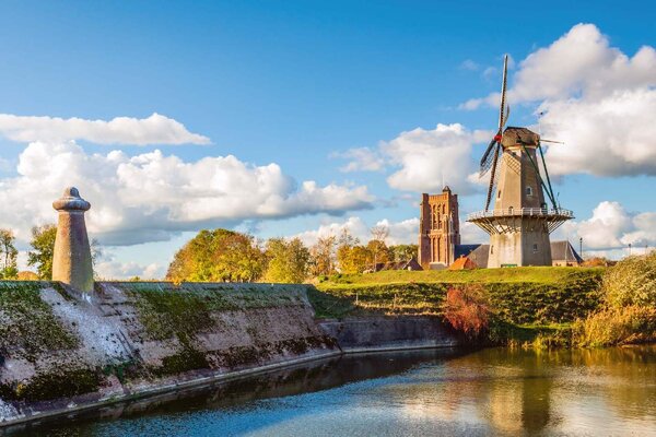 Nem szőtt fotótapéta holland erőd 375 x 250 cm