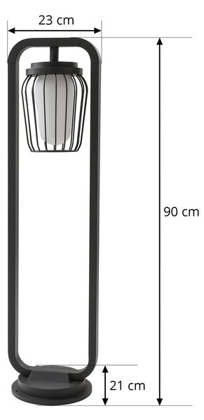 Lucande útvilágítás Chandan, 90 cm, antracit, alumínium, dimmelhető, Fekete, Alumínium, Modern