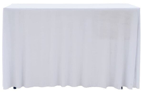 2 darab fehér sztreccs asztalszoknya 120 x 60,5 x 74 cm