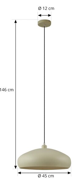 Lindby függesztéklámpa Elover, világoszöld, Ø 45 cm, vas, dimmelhető, Zöld, Nappali / Étkező, fém, Modern