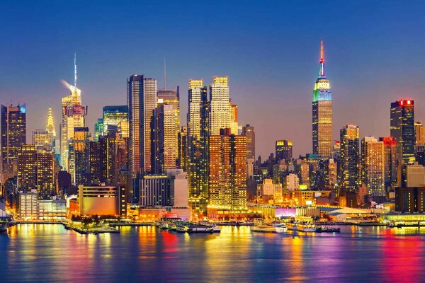 Nem szőtt fotótapéta manhattan éjszaka 375 x 250 cm