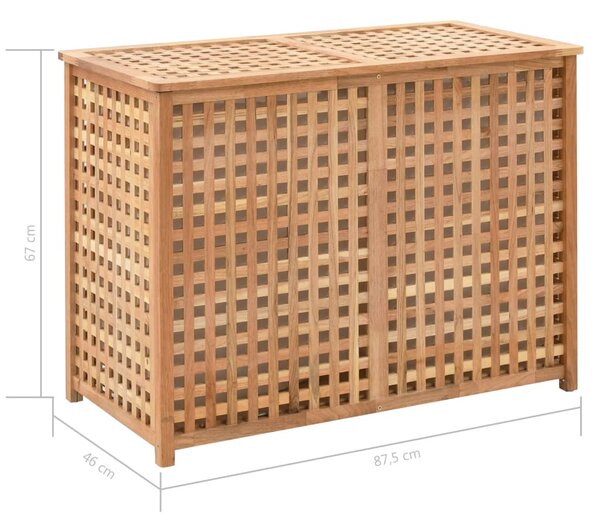 Tömör diófa szennyeskosár 87,5 x 46 x 67 cm