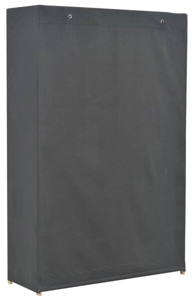 3-szintes szürke szövet ruhásszekrény 110 x 40 x 170 cm