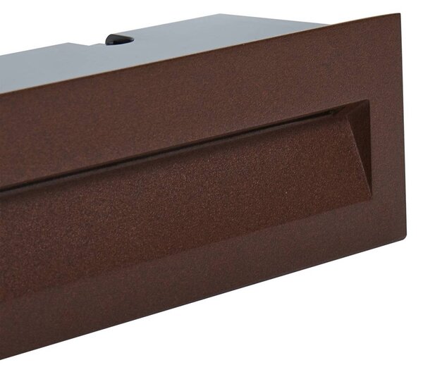Lucande LED-es fali lámpa Loya, 23 x 8 cm, rozsda, IP54, Barna / rozsda, Alumínium, Modern