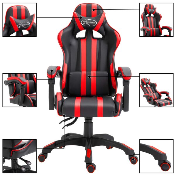 Piros műbőr gamer szék
