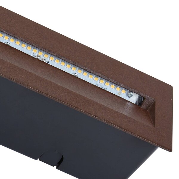 Lucande LED-es fali lámpa Loya, 23 x 8 cm, rozsda, IP54, Barna / rozsda, Alumínium, Modern
