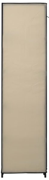 Krémszínű szövet ruhásszekrény tárolórekeszekkel 150x45x176 cm