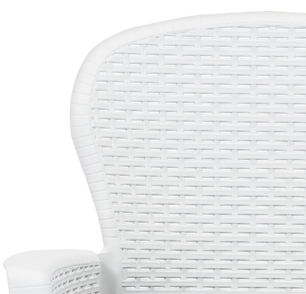 VidaXL 2 db fehér rattan hatású műanyag kerti szék párnával