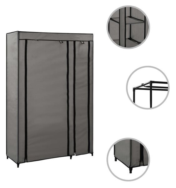 Szürke összecsukható szövet ruhásszekrény 110 x 45 x 175 cm