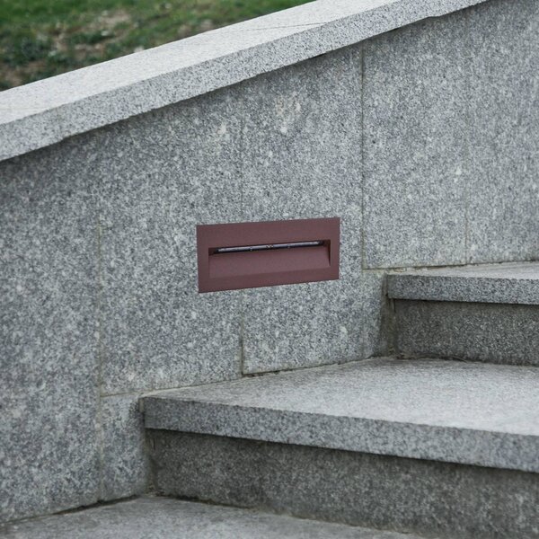 Lucande LED-es fali lámpa Loya, 23 x 8 cm, rozsda, IP54, Barna / rozsda, Alumínium, Modern