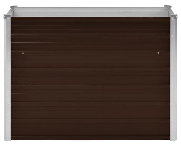 Barna horganyzott acél kerti magaságyás 100 x 40 x 77 cm