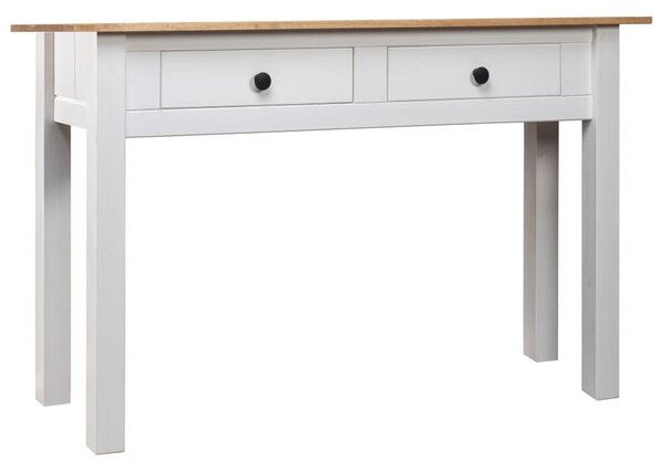 Fehér tömör fenyőfa panama konzolasztal 110 x 40 x 72 cm