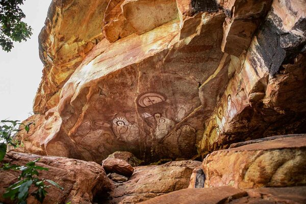 Nem szőtt fotótapéta aboriginal rock art 375 x 250 cm