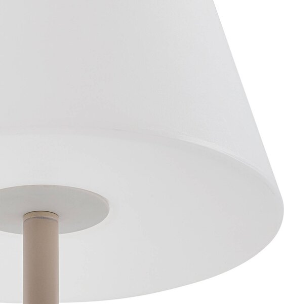 Lucande Jaimy teraszlámpa, bézs, fém, 150 cm, E27, Krém / borostyánsárga, Műanyag, Modern