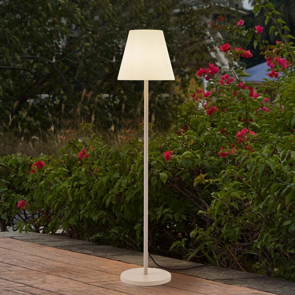 Lucande Jaimy teraszlámpa, bézs, fém, 150 cm, E27, Krém / borostyánsárga, Műanyag, Modern
