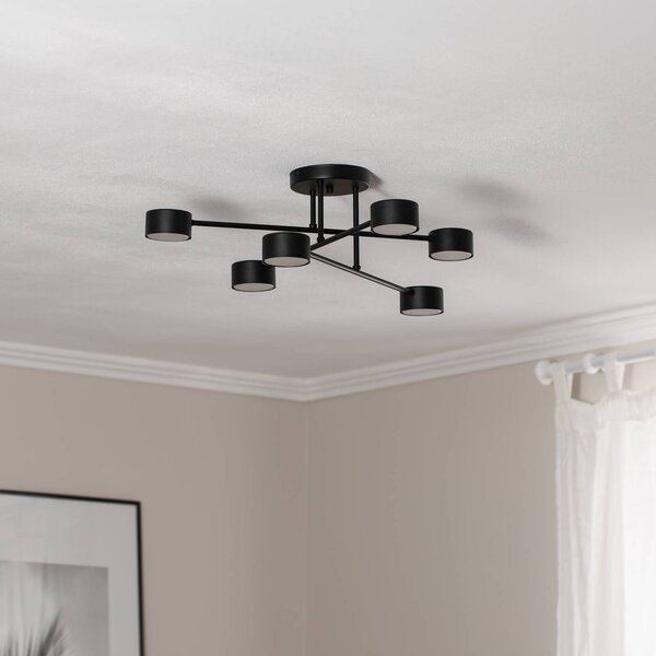 EMIBIG LIGHTING Mennyezeti világítás Modus 6, acél, 6 izzós, GX53, fekete, dimmelhető, Fekete, Nappali / Étkező, fém, Modern