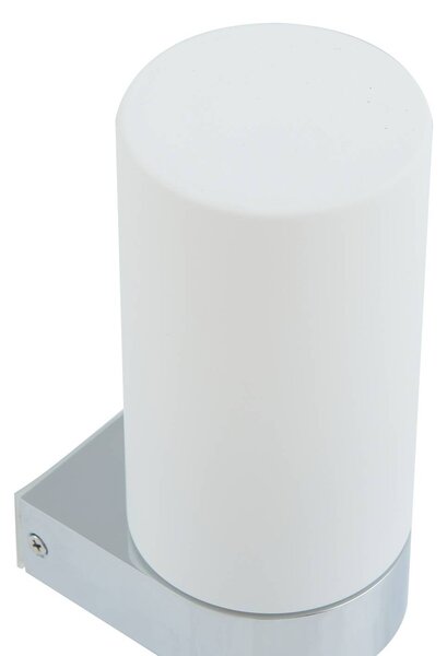 Lucande Basolo fürdőszobai fali lámpa, króm, magasság 17,2 cm, üveg, dimmelhető, Króm / ezüst, Fürdőszoba, fém, Modern