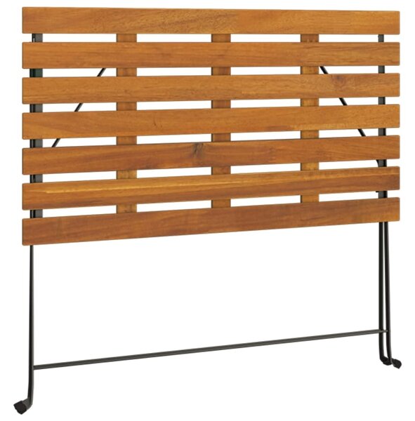 Tömör akácfa és acél összecsukható bisztróasztal 100x54x71 cm (319971)