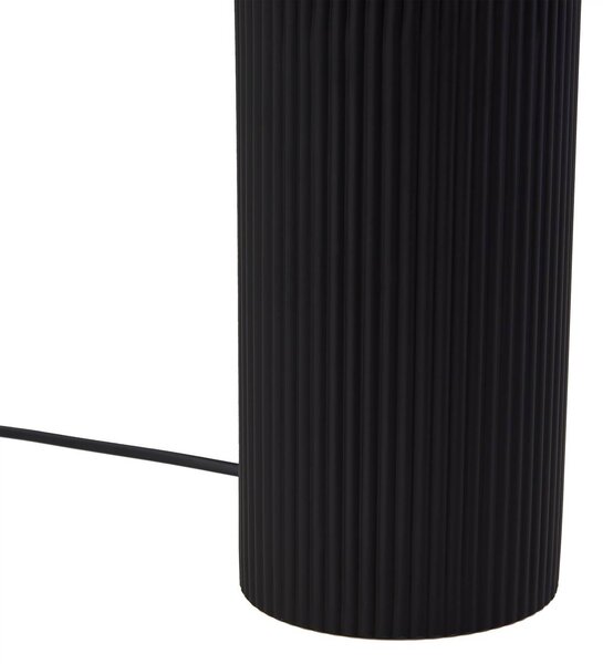 Lindby Sorscha asztali lámpa, fekete, vas, Ø 26 cm, Fekete, Nappali / Étkező, Üveg, Modern
