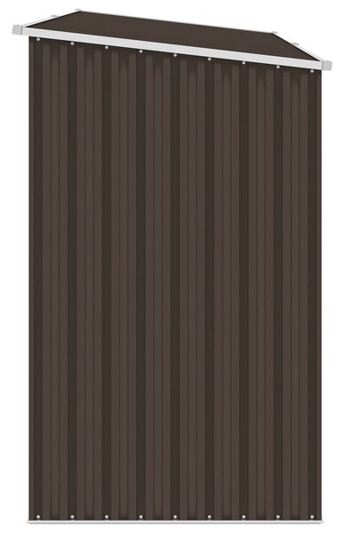 Barna horganyzott acél kerti tűzifatároló 245 x 98 x 159 cm