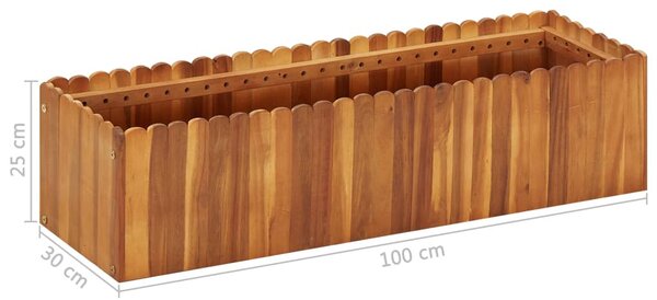 Tömör akácfa kerti magaságyás 100 x 30 x 25 cm