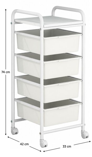Mozgatható polcállvány, fehér, SUFIK