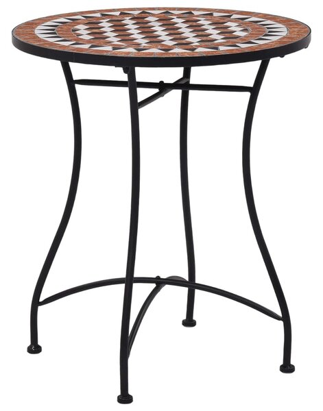 Barna kerámia mozaikos bisztróasztal 60 cm