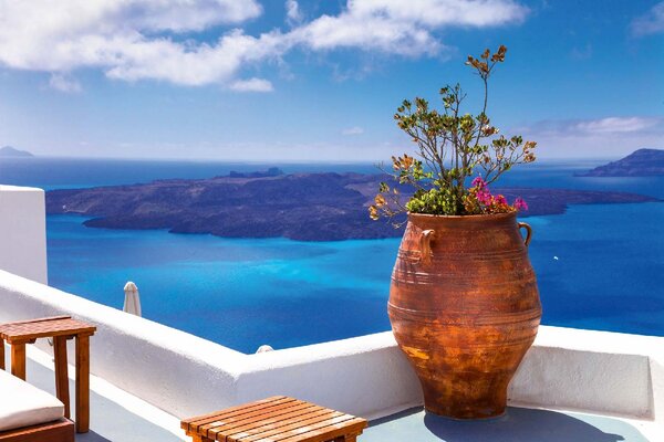 Nem szőtt fotótapéta santorini sziget 375 x 250 cm