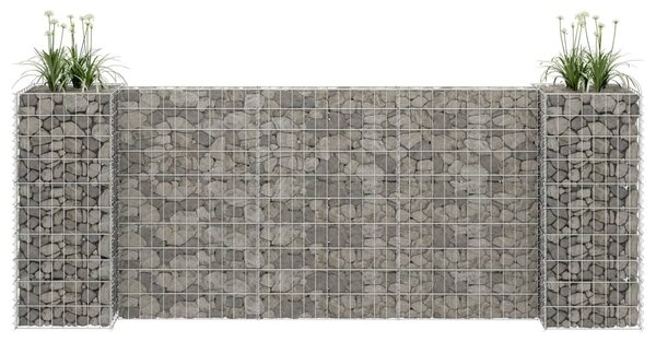 VidaXL H alakú acéldrót virágtartó gabion 260 x 40 x 100 cm