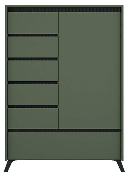 Komód, smoke zöld/fekete, LONGY REG1D5S1K