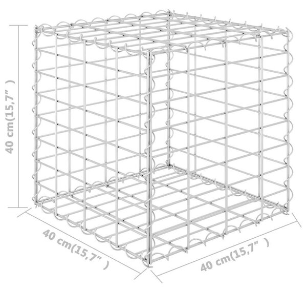 VidaXL kocka alakú acélhuzal gabion magaságyás 40 x 40 x 40 cm