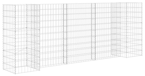 VidaXL H alakú acéldrót virágtartó gabion 260 x 40 x 100 cm