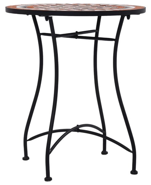 Barna kerámia mozaikos bisztróasztal 60 cm